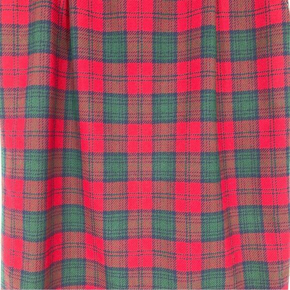 Pendleton Sz 12 Petite Wool Red Green Black Lined Skirt Pleated Pockets Tartan - Picture 14 of 16